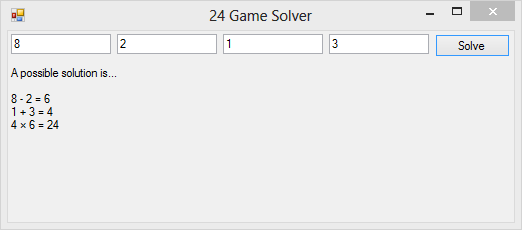 v1.0 - A basic 24 game solver